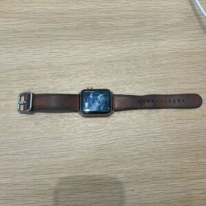 Apple Watch Series 3 with cellular and leather band